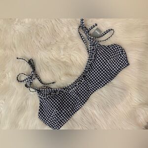 Gingham Aerie Bikini Top with Ruffles size Large New with tags